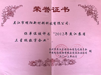 2012年度江苏省三星级数字企业